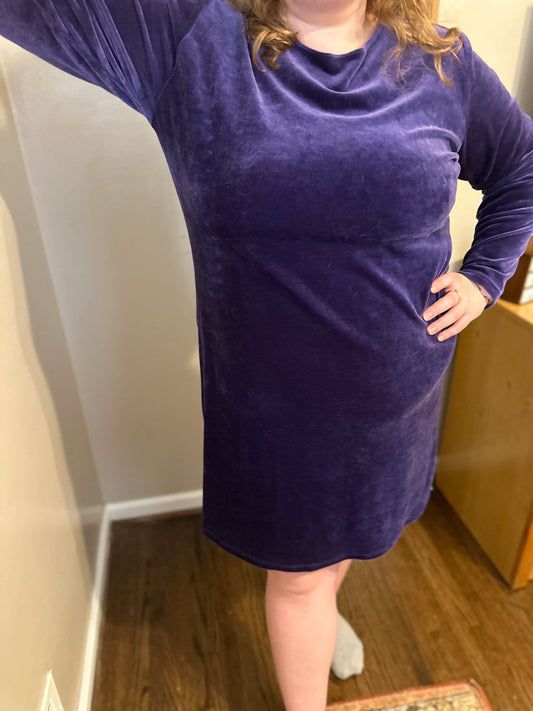 Faux Suede Purple Dress